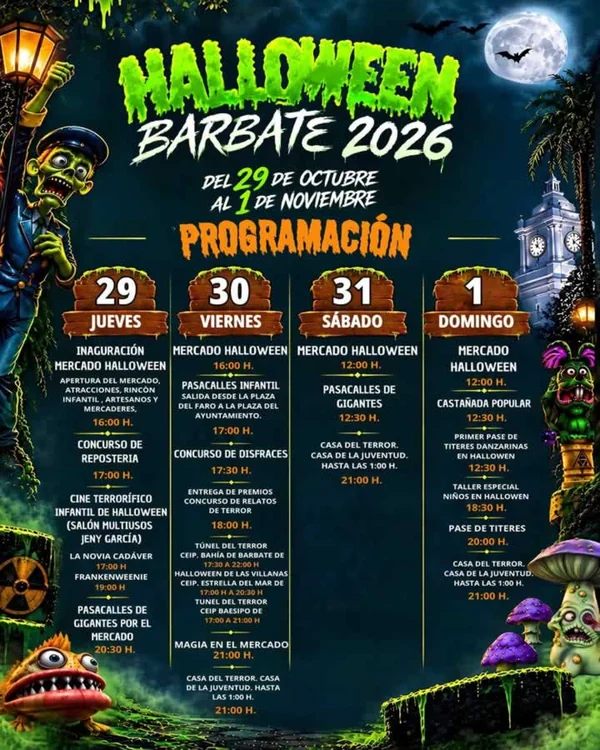 Programa de Halloween Barbate 2026