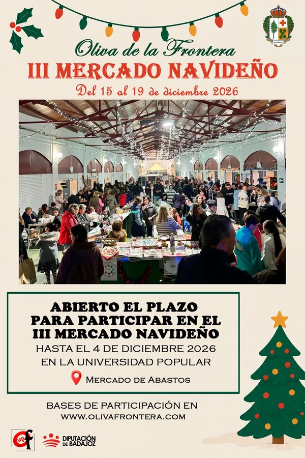 III Mercado NavideƱo en Oliva de la Frontera (Badajoz) 2026