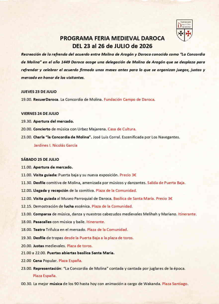 XXV Feria Medieval de Daroca (Zaragoza) 2026