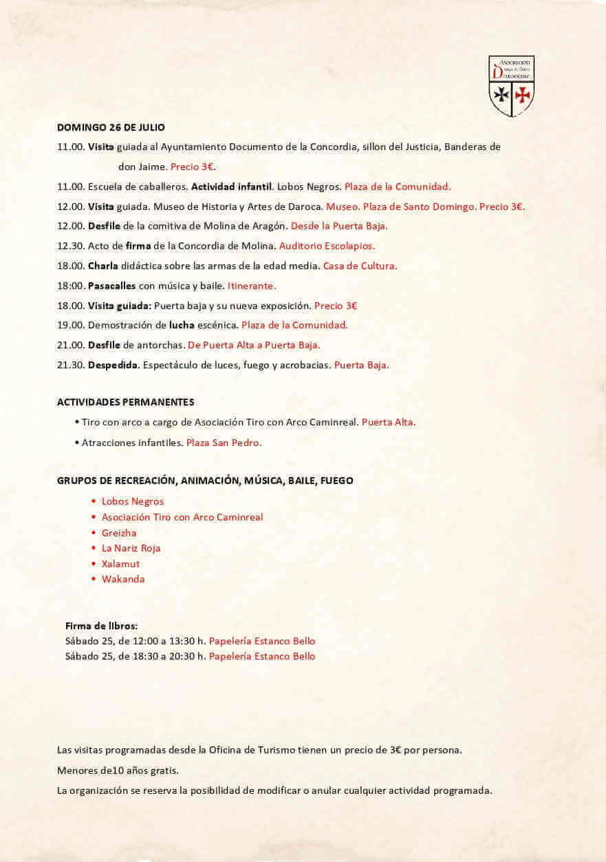 XXV Feria Medieval de Daroca (Zaragoza) 2026