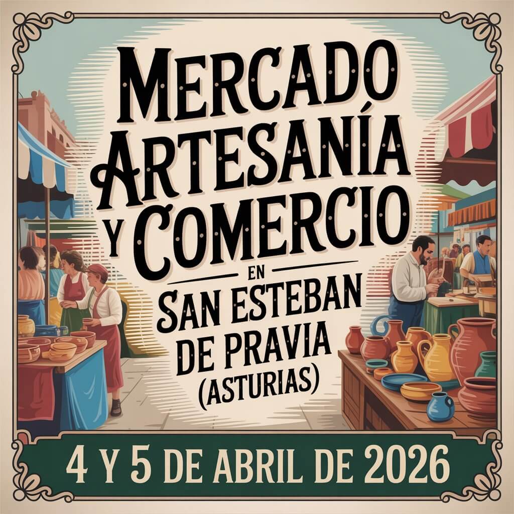 Mercado Artesanía y Comercio en San Esteban de Pravia (Asturias) 2026