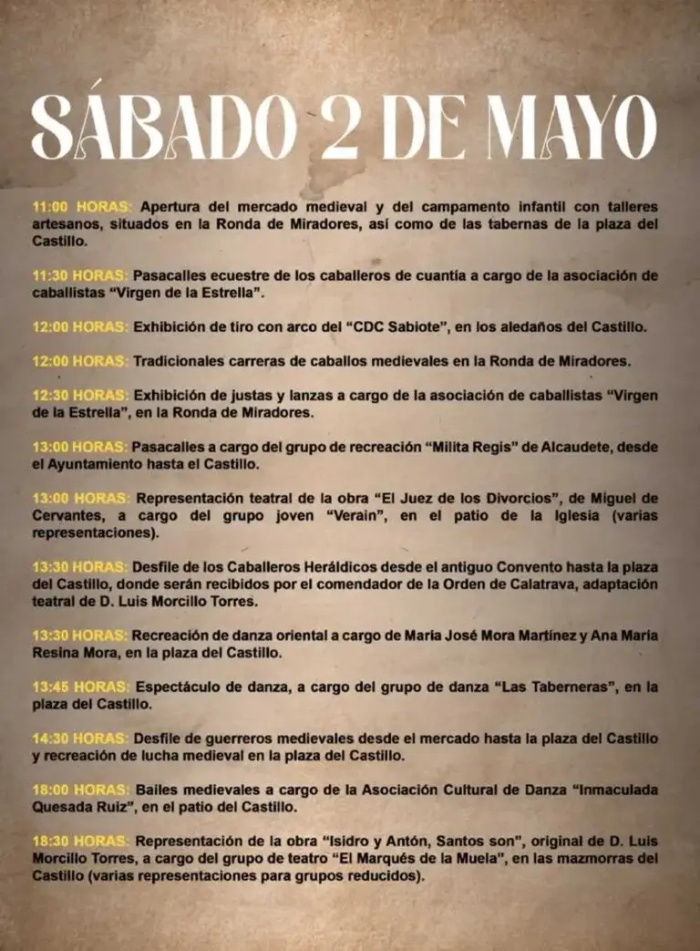 XII Fiestas del Medievo de Sabiote (JaƩn) 2026