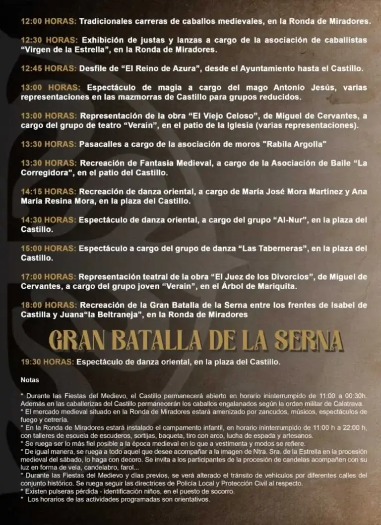 XII Fiestas del Medievo de Sabiote (JaƩn) 2026