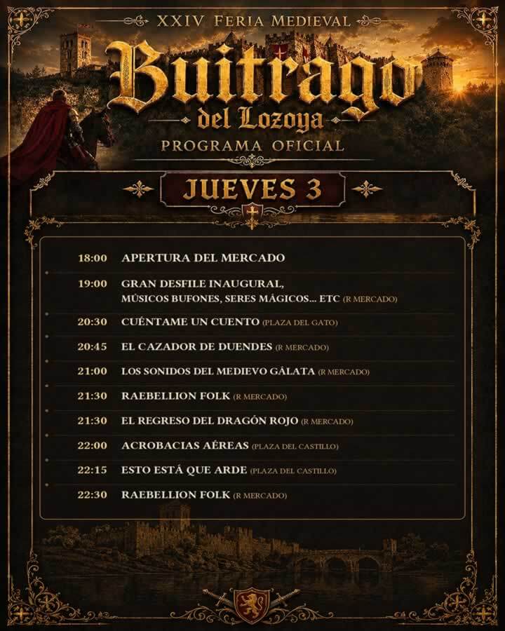 XXIV Feria Medieval Buitrago del Lozoya (Madrid) 2026