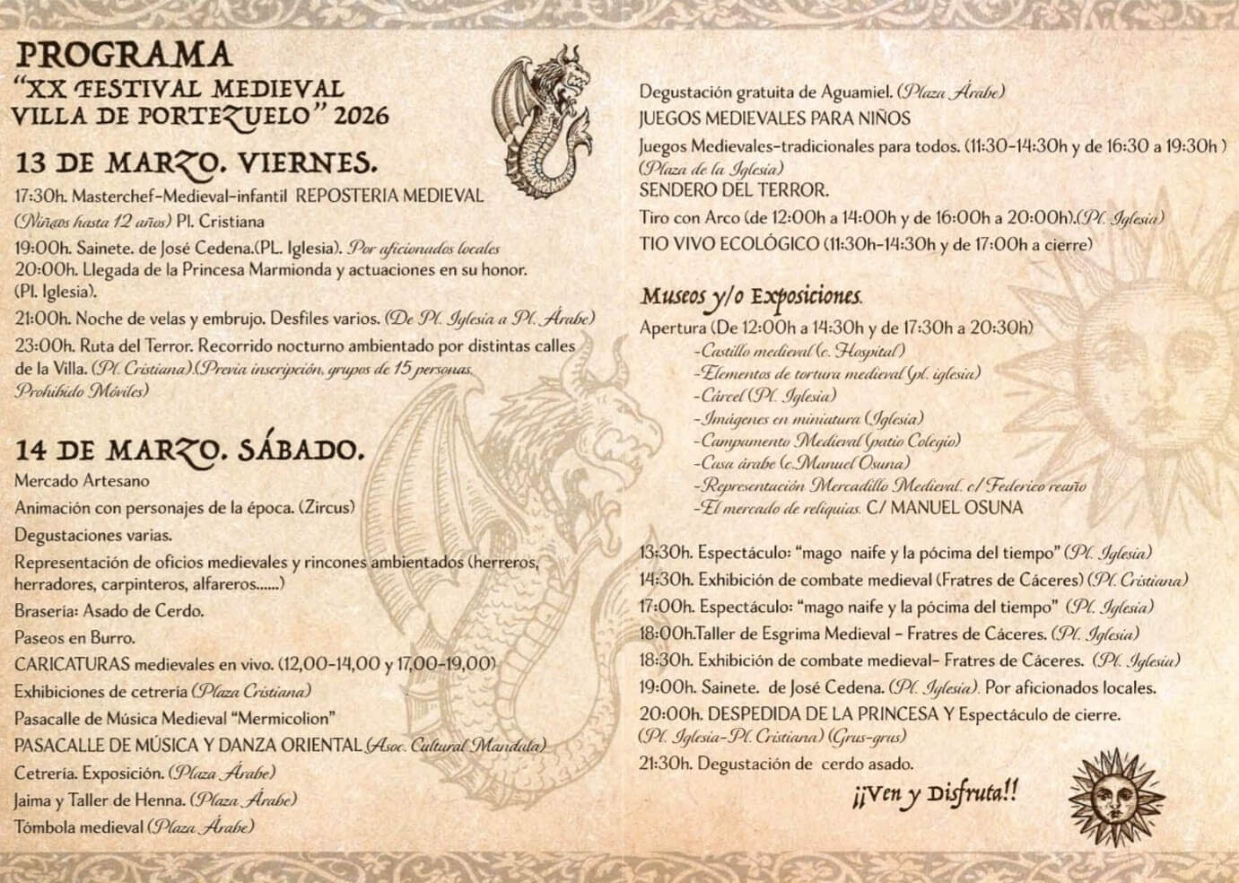 XX Festival Medieval Villa de Portezuelo (Cáceres) 2026