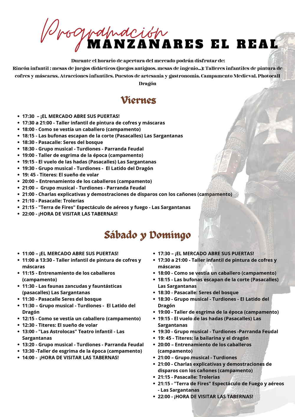 Mercado Medieval de Manzanares el Real (Madrid) 2026