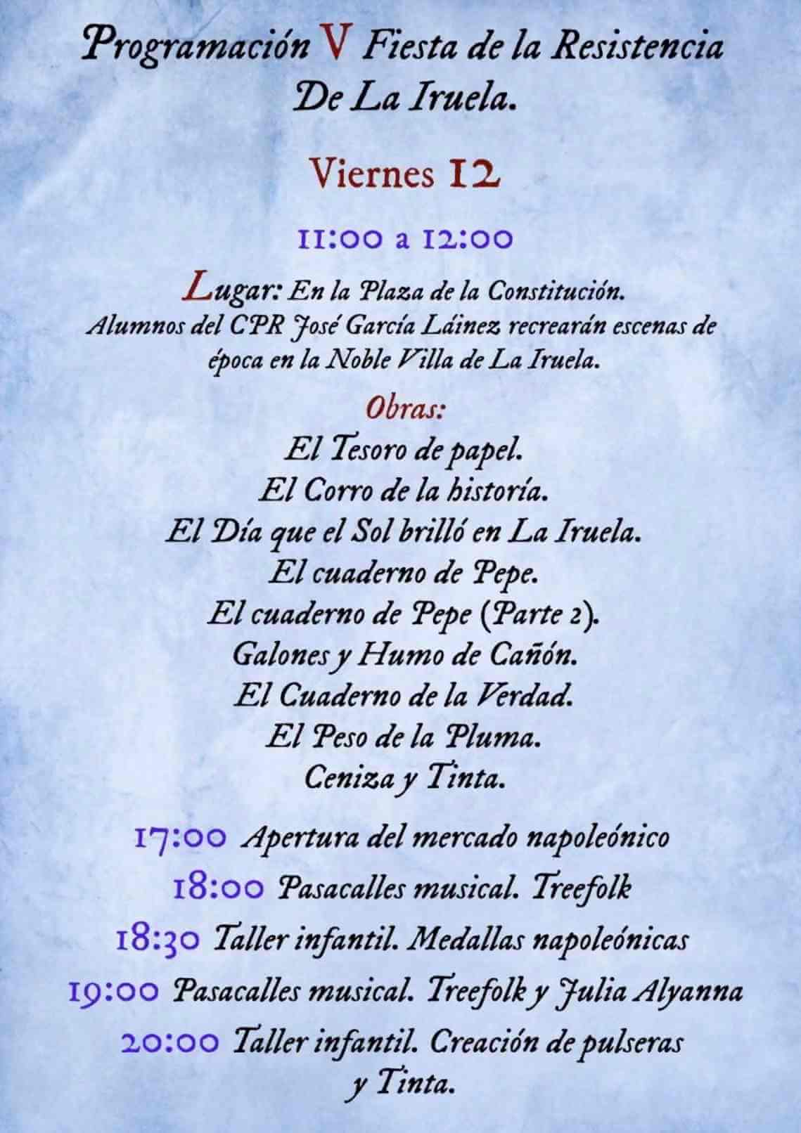 Programa de la V Fiesta de la Resistencia