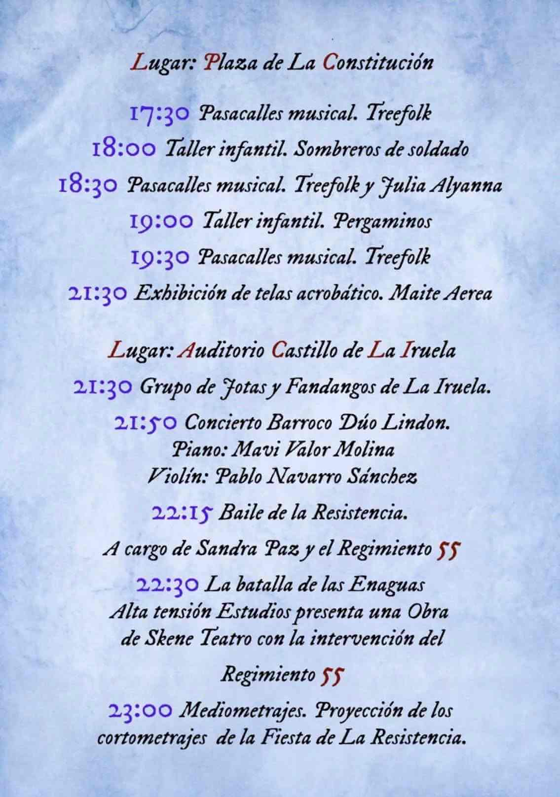 Programa de la V Fiesta de la Resistencia