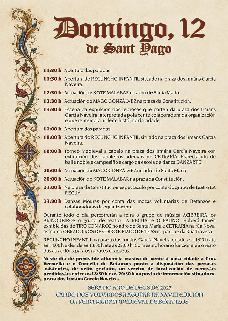 XXVII Feira Franca Medieval de Betanzos (A Coruña) 2026