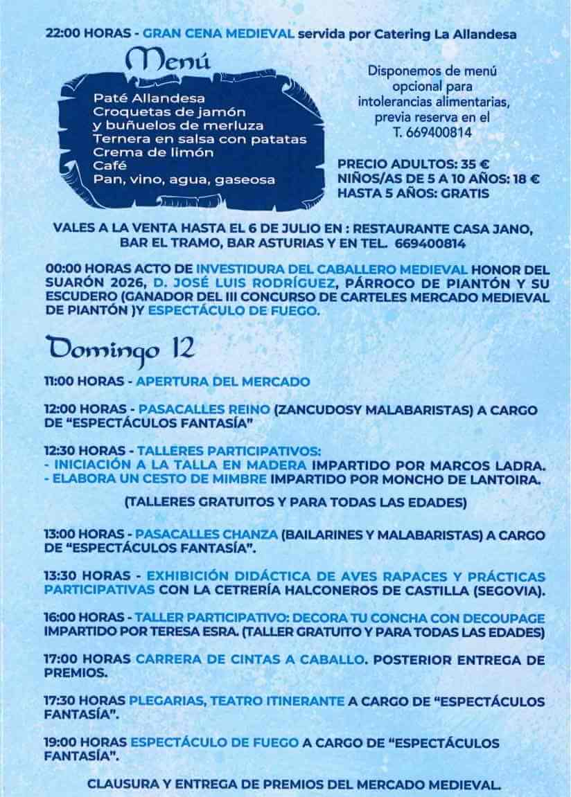 Mercado Medieval de Piantón (Asturias) 2026