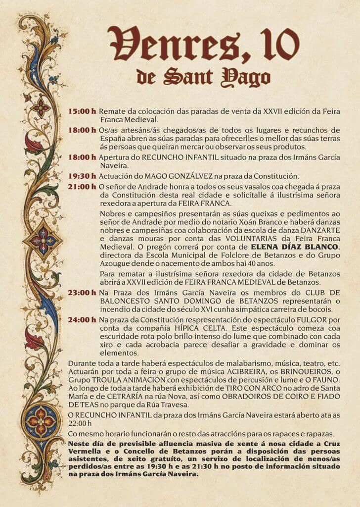 XXVII Feira Franca Medieval de Betanzos (A Coruña) 2026