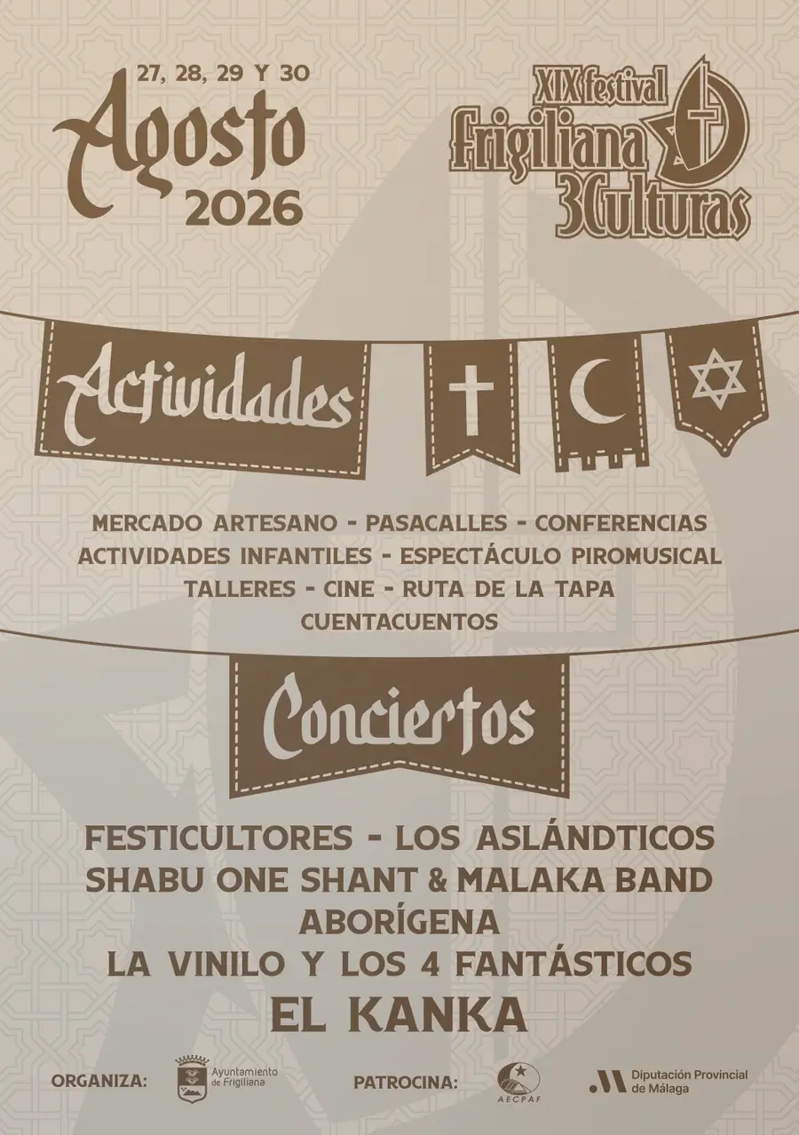 Programa Festival Frigiliana 3 Culturas (Málaga) 2026