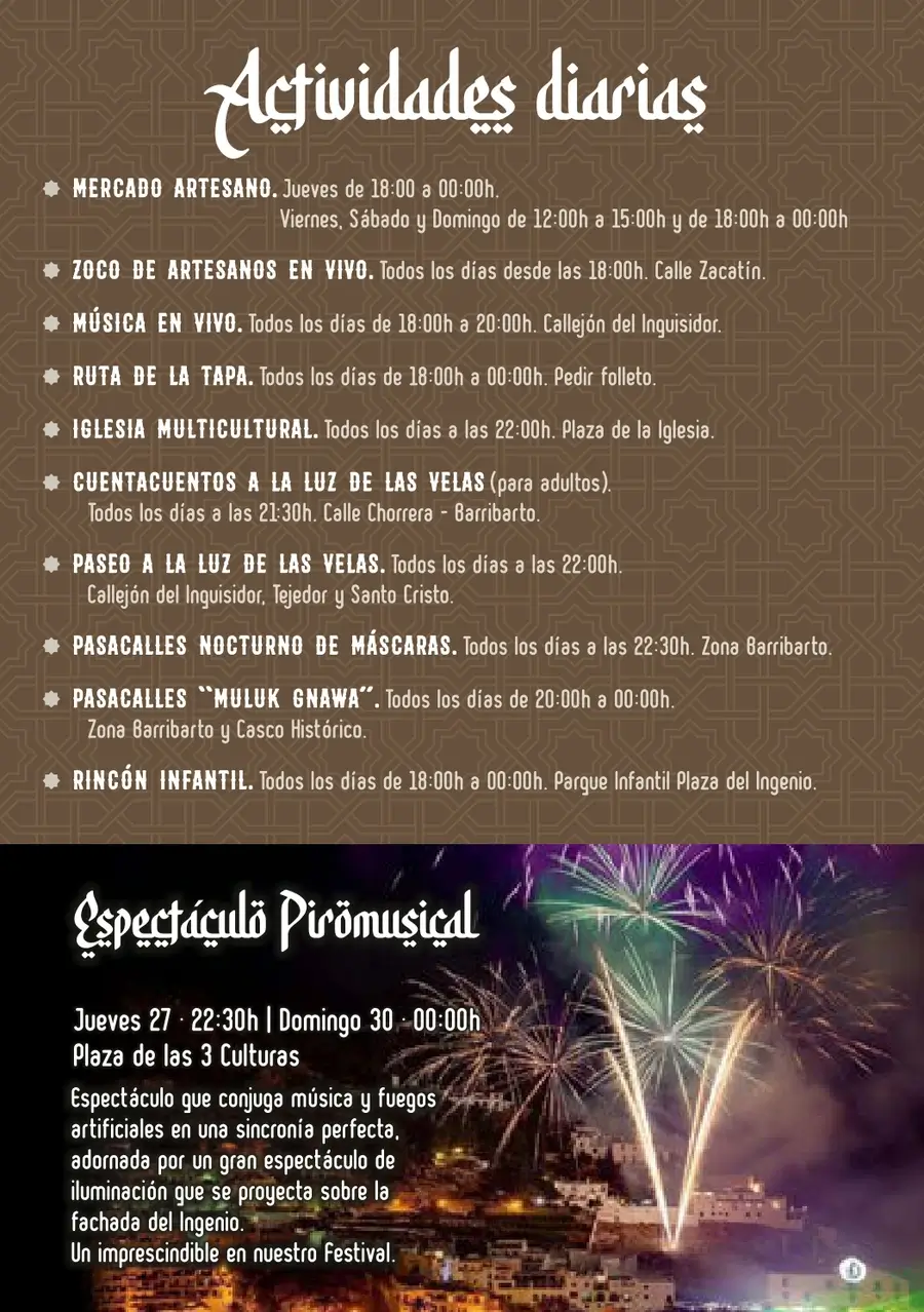 Programa Festival Frigiliana 3 Culturas (Málaga) 2026