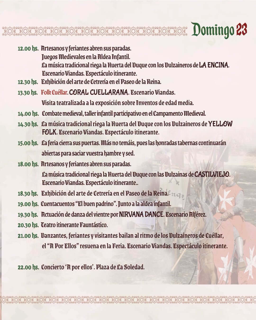 Programa XXX Feria Mudéjar de Cuéllar (Segovia) 2026