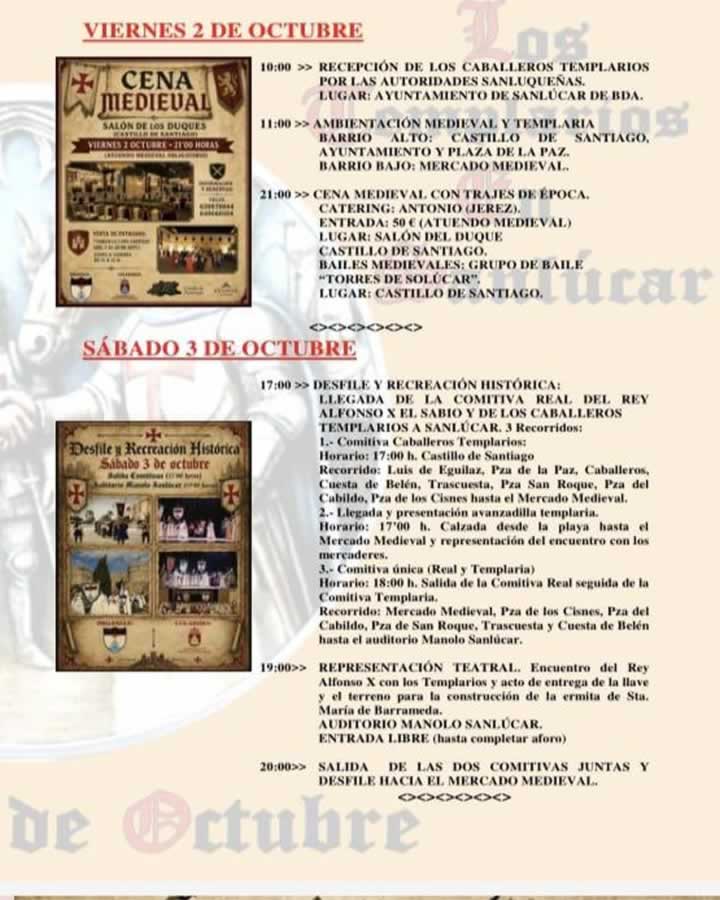 IV Fiestas Medievales ‘Los Templarios en Sanlúcar’ 2026