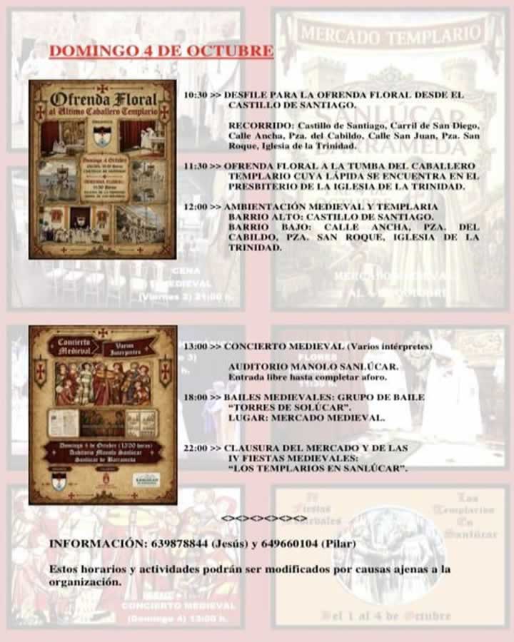 IV Fiestas Medievales ‘Los Templarios en Sanlúcar’ 2026
