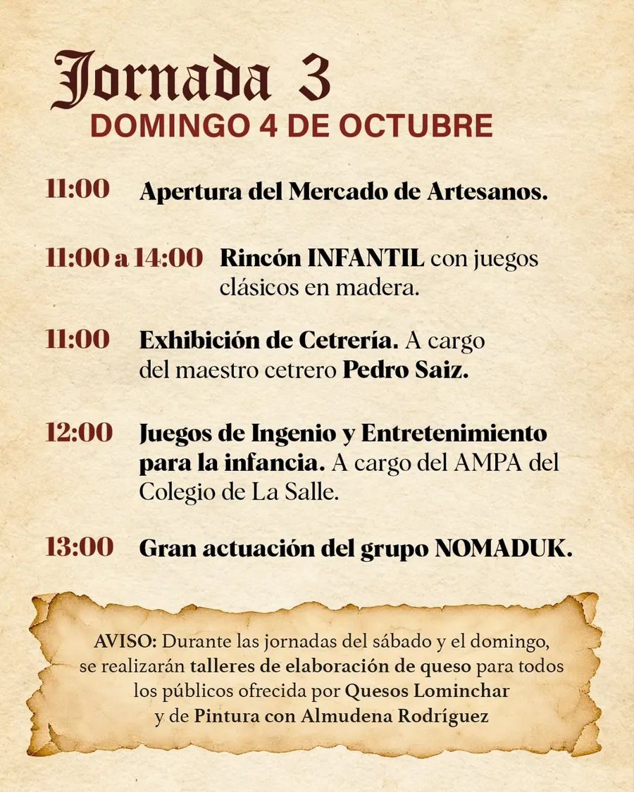 Programa de las XV Jornadas Medievales de Corral de Almaguer