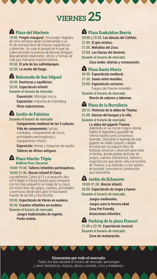 Programa del Mercado Medieval de Vitoria-Gasteiz 2026